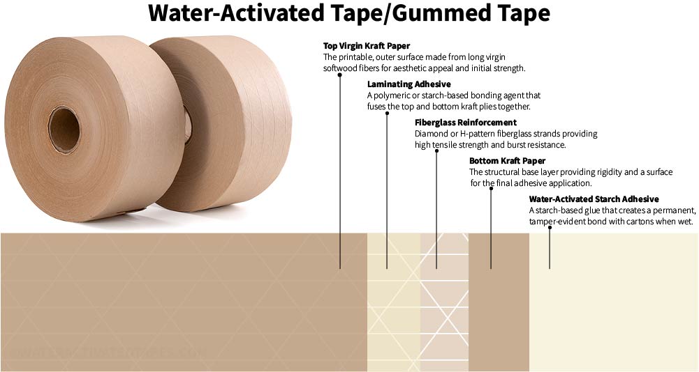 Water-Activated Tape (WAT) Construction Layers