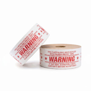 WARNING Printed Reinforced Water-Activated Tape