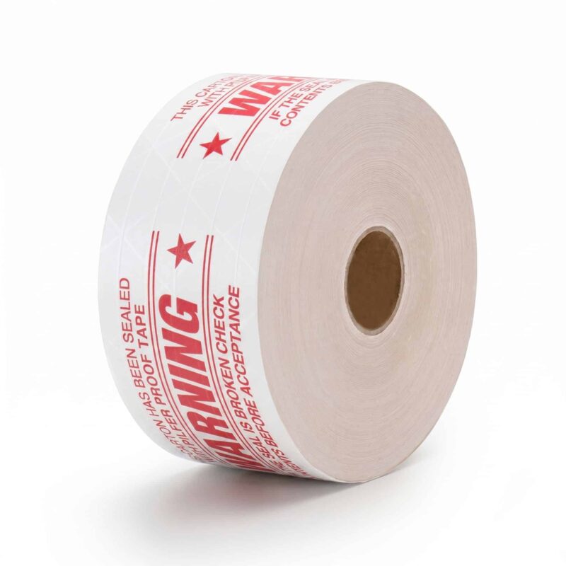 WARNING Printed Reinforced Water-Activated Tape