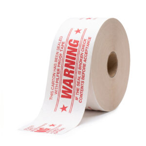 WARNING Printed Reinforced Water-Activated Tape