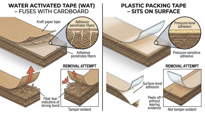 Water Activated Tape vs Plastic Packing Tape
